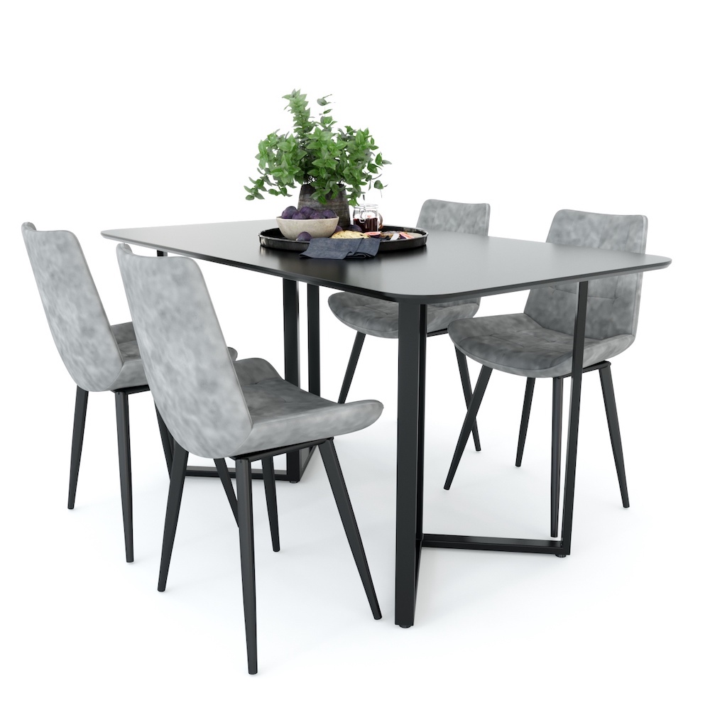 Bàn ăn chữ nhật Vincen 140 160x80cm gỗ cao su chân sắt Bàn ăn chữ nhật Vincen 140 160x80cm gỗ cao su chân sắt - hình 3