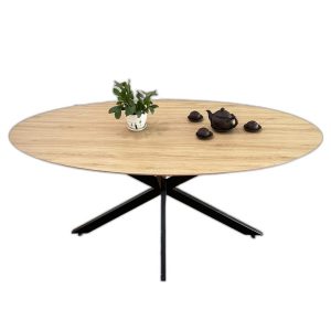 Bàn ăn Elip KANE 04 gỗ Plywood chân sắt