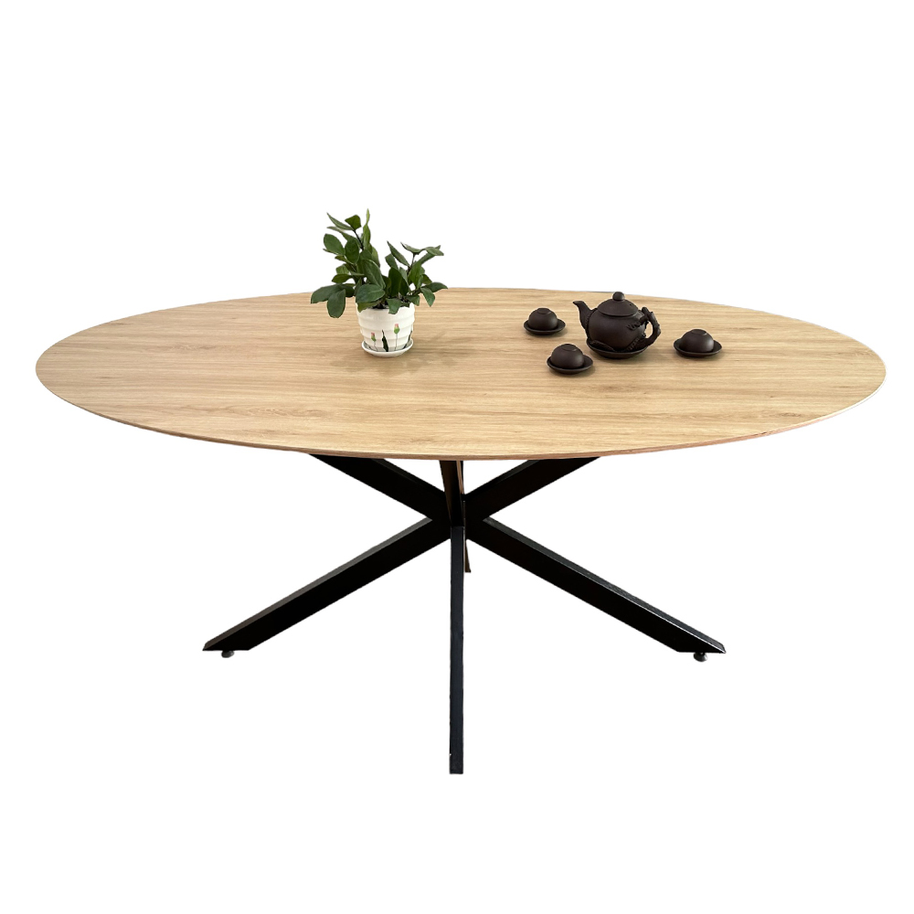 Bàn ăn Elip KANE 04 gỗ Plywood chân sắt Bàn ăn Elip KANE 04 gỗ Plywood chân sắt - hình 1