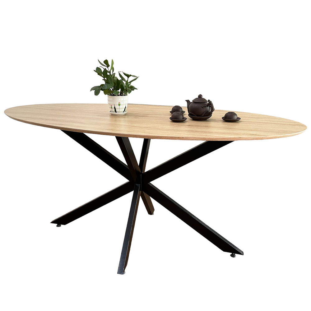 Bàn ăn Elip KANE 04 gỗ Plywood chân sắt Bàn ăn Elip KANE 04 gỗ Plywood chân sắt - hình 2