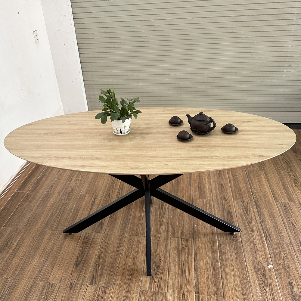 Bàn ăn Elip KANE 04 gỗ Plywood chân sắt Bàn ăn Elip KANE 04 gỗ Plywood chân sắt - hình 3