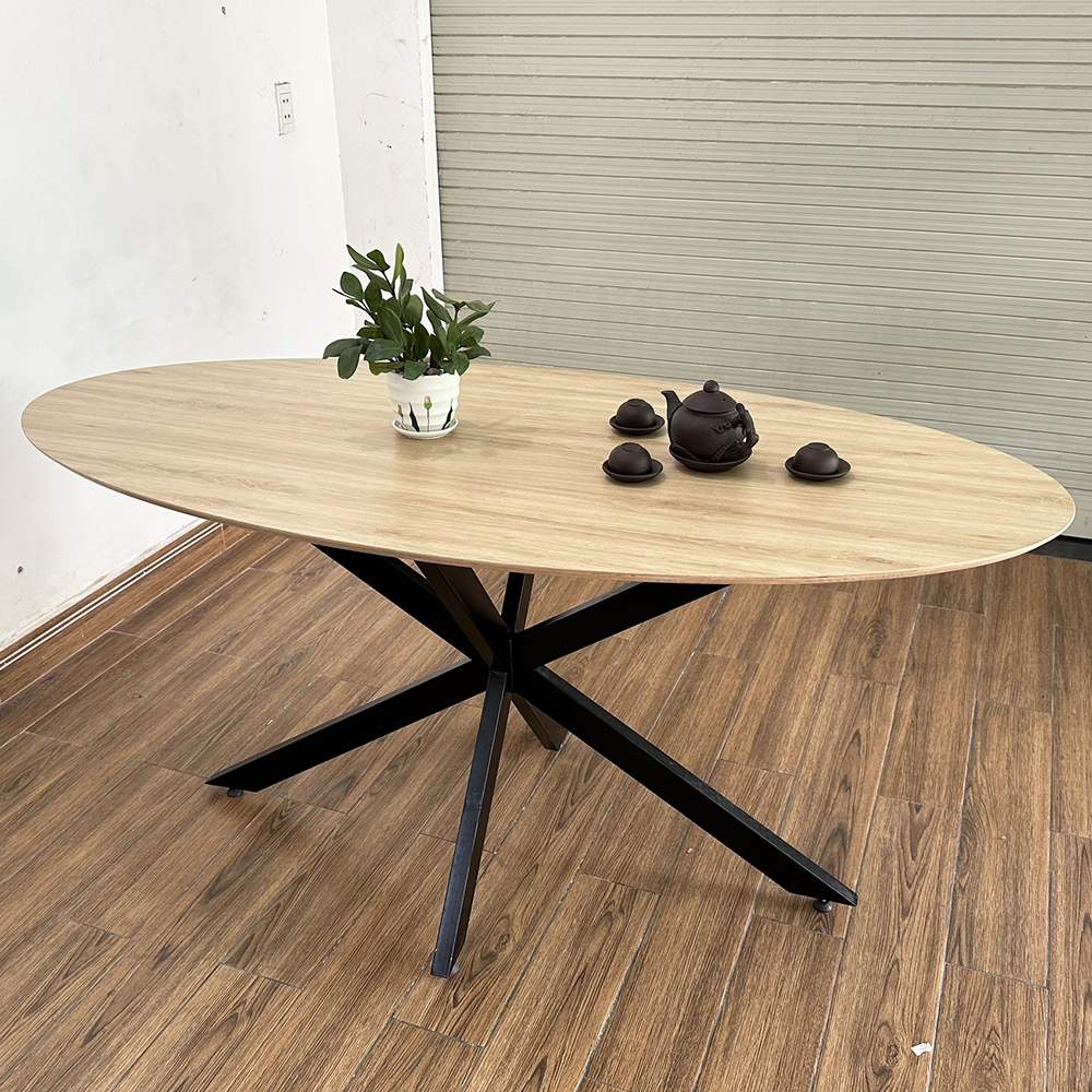 Bàn ăn Elip KANE 04 gỗ Plywood chân sắt Bàn ăn Elip KANE 04 gỗ Plywood chân sắt - hình 4