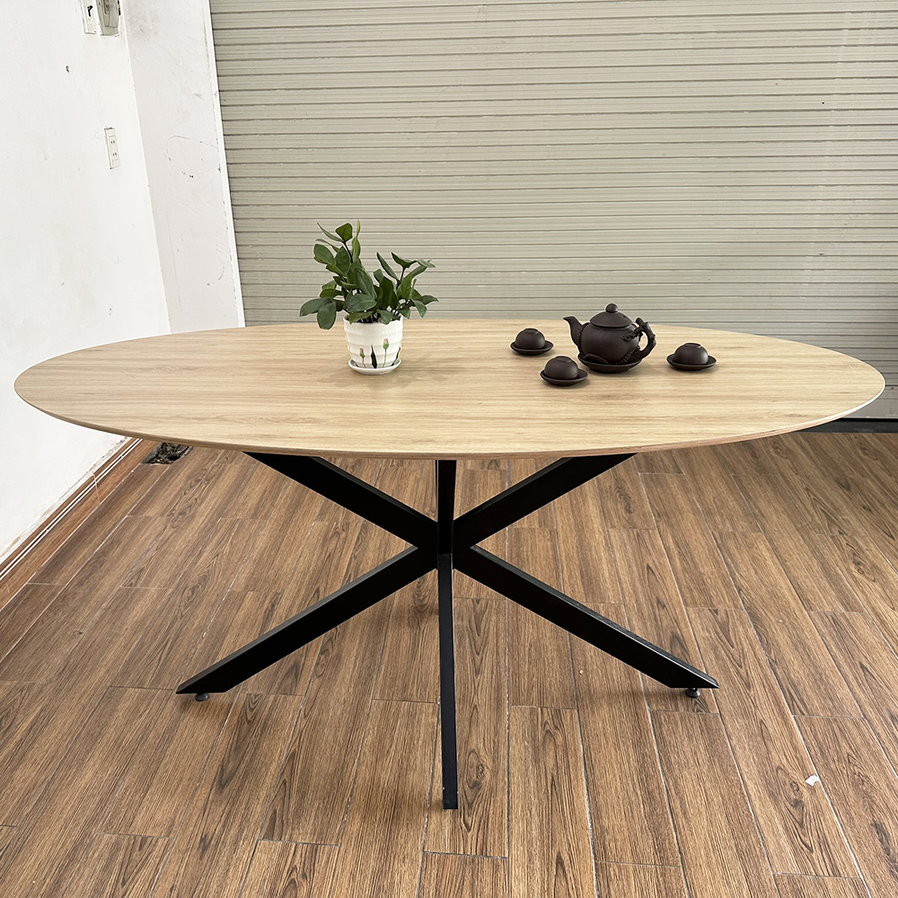 Bàn ăn Elip KANE 04 gỗ Plywood chân sắt Bàn ăn Elip KANE 04 gỗ Plywood chân sắt - hình 5