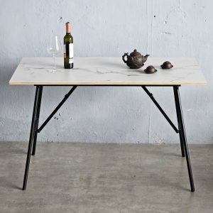 Bàn ăn gấp gọn 120x60cm gỗ plywood vân giả đá - hình 1