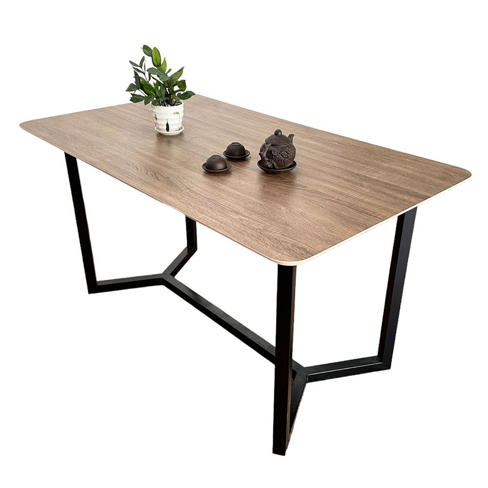 Bàn ăn gỗ Plywood chân sắt sơn tĩnh điện Bàn ăn gỗ Plywood chân sắt sơn tĩnh điện - hình 1
