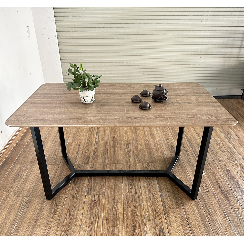 Bàn ăn gỗ Plywood chân sắt sơn tĩnh điện Bàn ăn gỗ Plywood chân sắt sơn tĩnh điện - hình 3