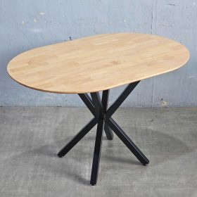 Bàn ăn hình Oval 120x80cm gỗ cao su - hình 1