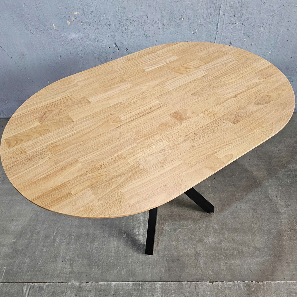 Bàn ăn hình Oval 120x80cm gỗ cao su Bàn ăn hình Oval 120x80cm gỗ cao su - hình 2
