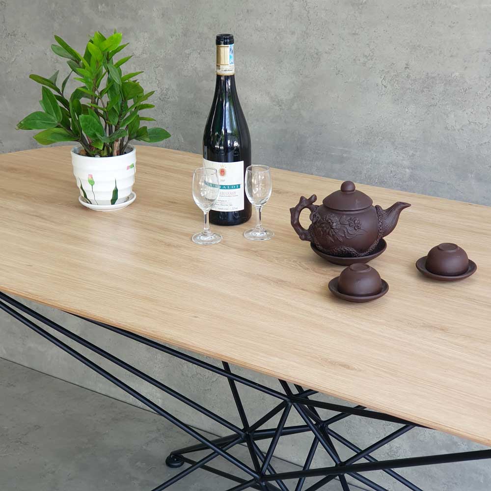 Bàn ăn hình oval 160x70cm chân sắt nghệ thuật Bàn ăn hình oval 160x70cm chân sắt nghệ thuật - hình 1