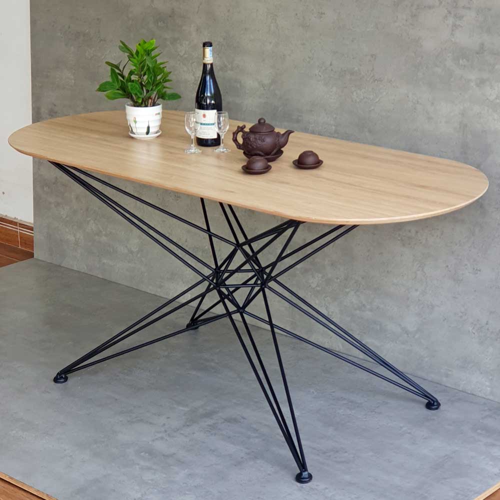 Bàn ăn hình oval 160x70cm chân sắt nghệ thuật Bàn ăn hình oval 160x70cm chân sắt nghệ thuật - hình 5