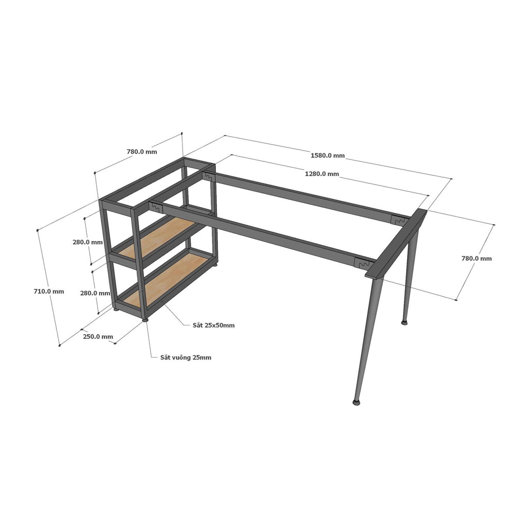 Bàn ăn liền kệ 160x80 gỗ tự nhiên Bàn ăn liền kệ 160x80 gỗ tự nhiên - hình 5