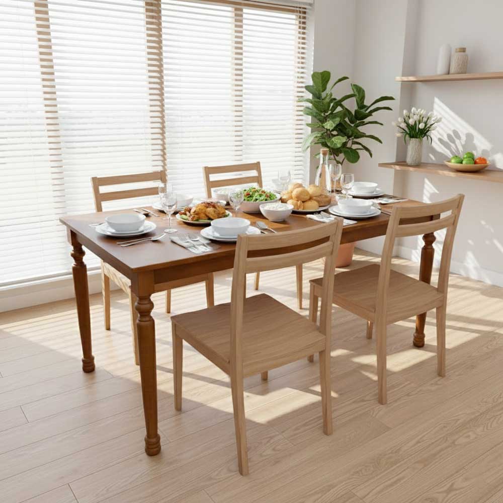 Bàn ăn Louis 160x80cm gỗ cao su Bàn ăn Louis 160x80cm gỗ cao su - hình 4