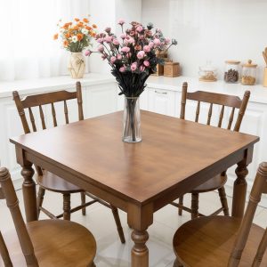 Bàn ăn Louis vuông 80x80cm gỗ cao su - hình 1