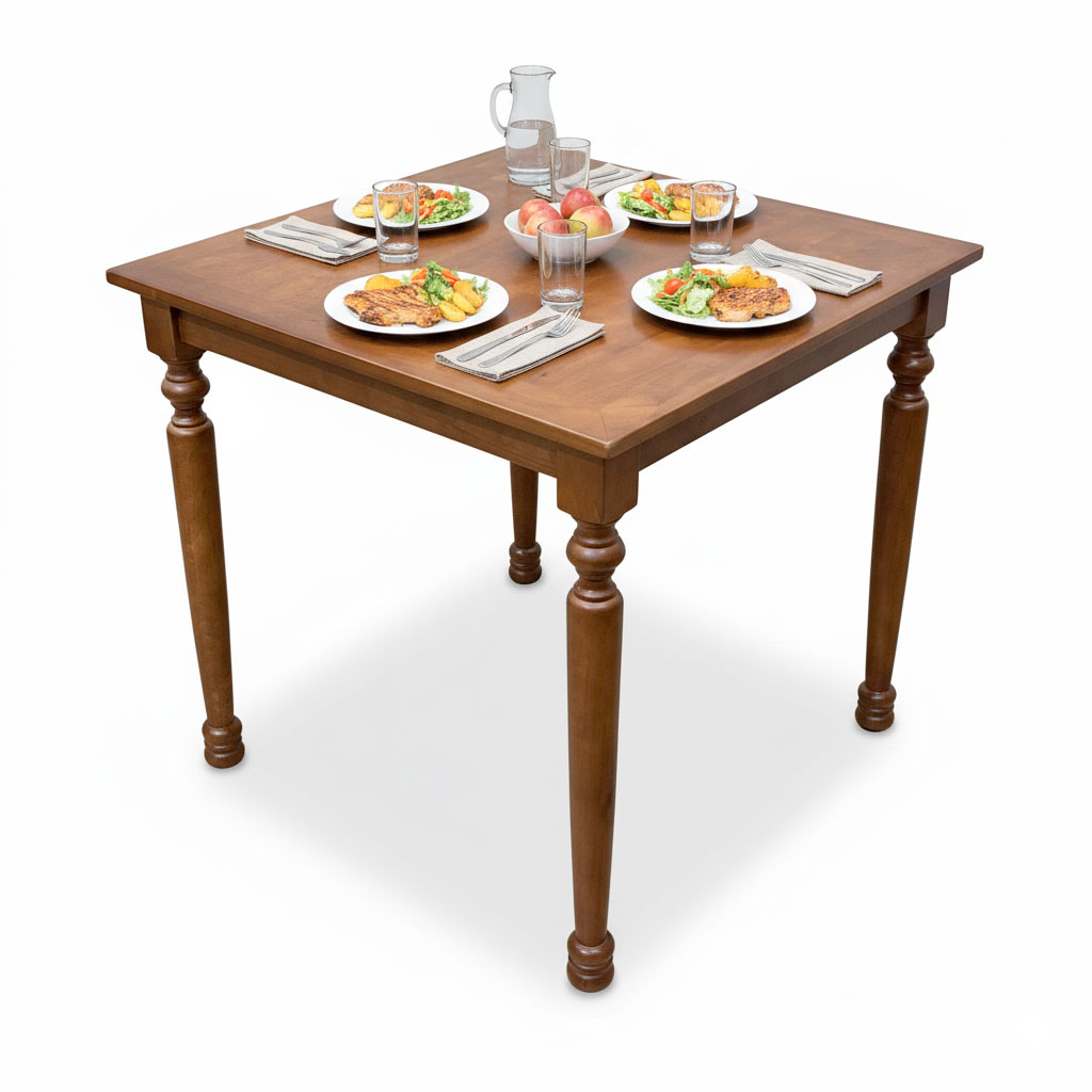 Bàn ăn Louis vuông 80x80cm gỗ cao su Bàn ăn Louis vuông 80x80cm gỗ cao su - hình 4