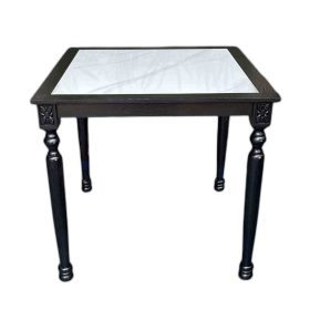 Bàn ăn Louis vuông 80x80cm mặt đá khung gỗ Ash