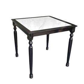 Bàn ăn Louis vuông 80x80cm mặt đá khung gỗ Ash - hình 1