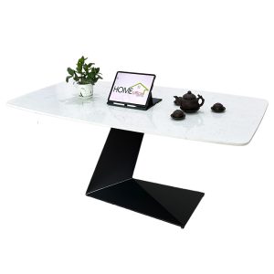 Bàn ăn mặt đá chân sắt sơn tĩnh điện - hình 1