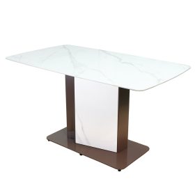 Bàn ăn mặt đá thiêu kết khung sắt - hình 1