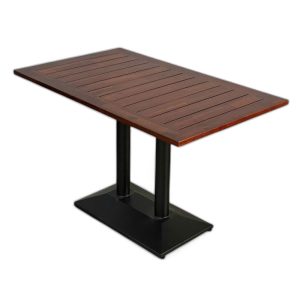 Bàn ăn ngoài trời 120x70cm gỗ tràm chân sắt BA68217