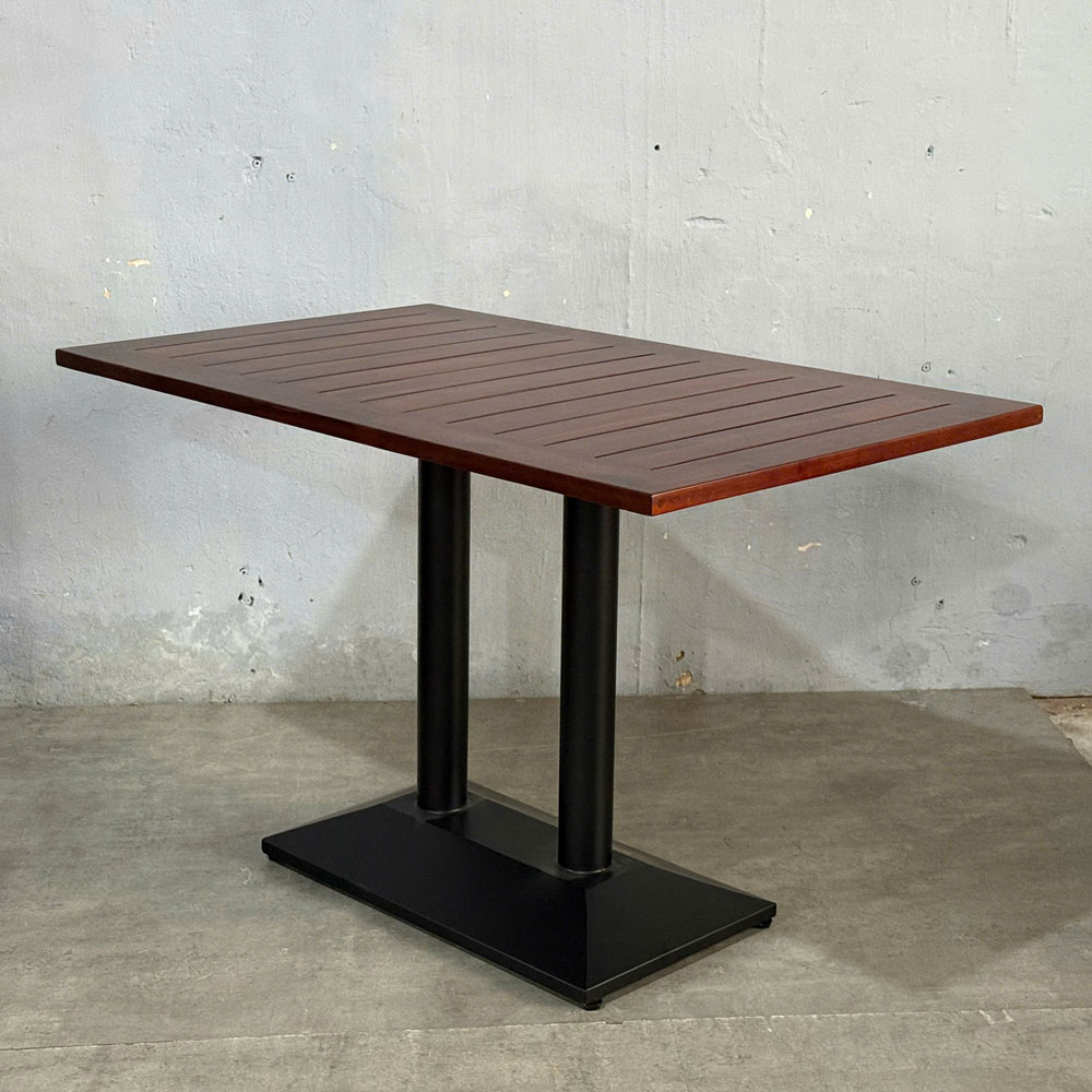 Bàn ăn ngoài trời 120x70cm gỗ tràm chân sắt BA68217 Bàn ăn ngoài trời 120x70cm gỗ tràm chân sắt BA68217 - hình 1