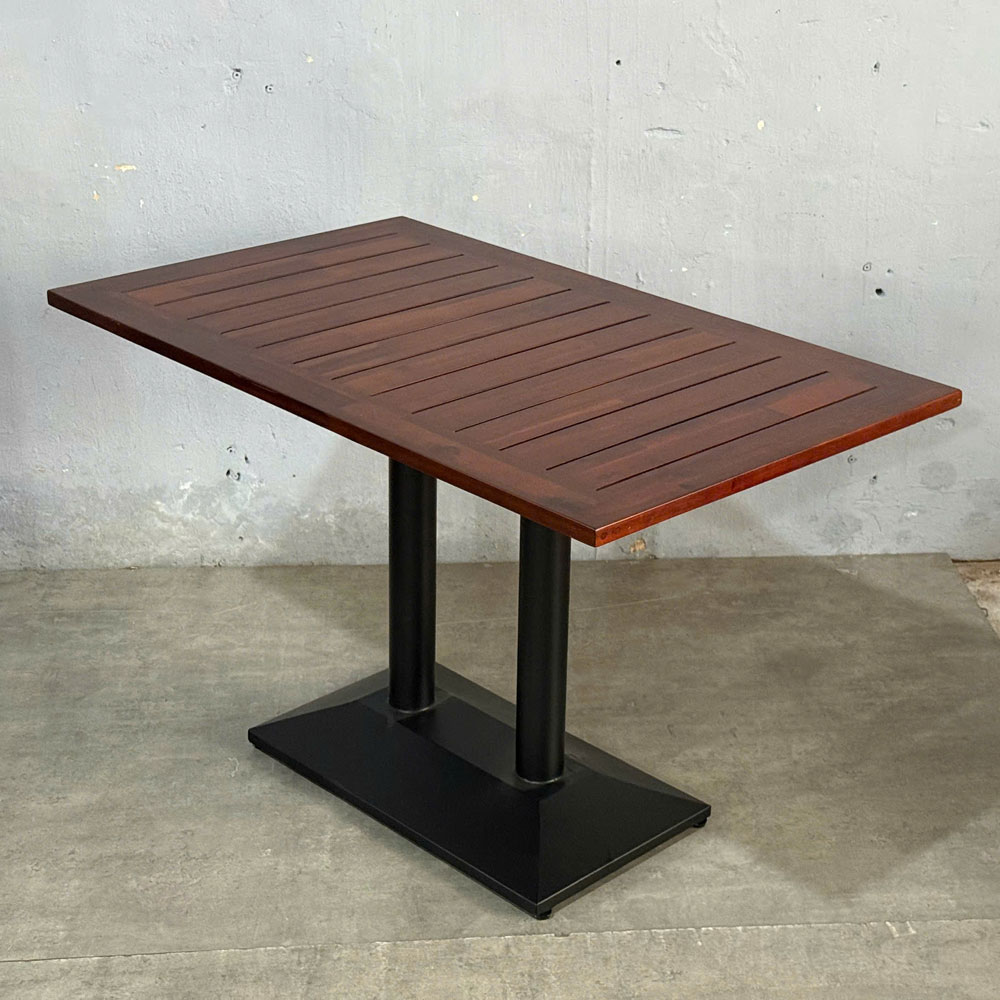 Bàn ăn ngoài trời 120x70cm gỗ tràm chân sắt BA68217 Bàn ăn ngoài trời 120x70cm gỗ tràm chân sắt BA68217 - hình 2