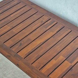 Bàn ăn ngoài trời 120x70cm gỗ tràm chân sắt CONE BA68216 - hình 1