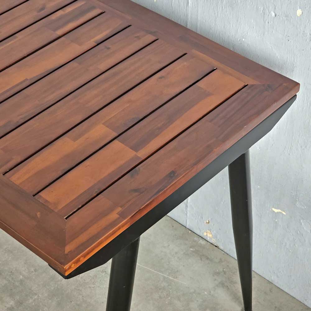 Bàn ăn ngoài trời 120x70cm gỗ tràm chân sắt CONE BA68216 Bàn ăn ngoài trời 120x70cm gỗ tràm chân sắt CONE BA68216 - hình 2