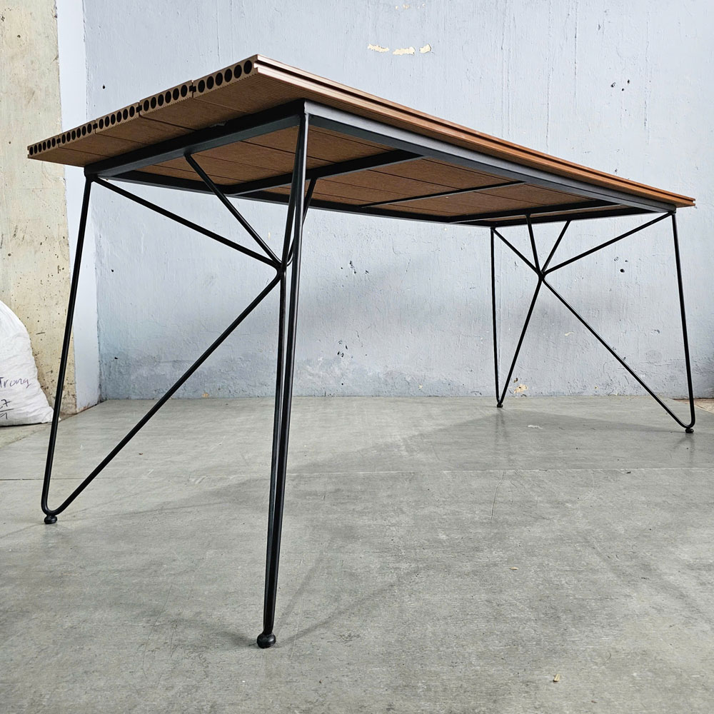 Bàn ăn ngoài trời 180x80cm gỗ nhựa Bàn ăn ngoài trời 180x80cm gỗ nhựa - hình 2