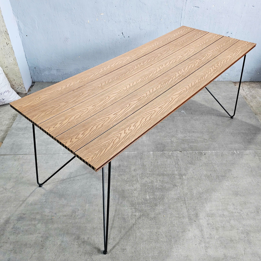 Bàn ăn ngoài trời 180x80cm gỗ nhựa Bàn ăn ngoài trời 180x80cm gỗ nhựa - hình 3