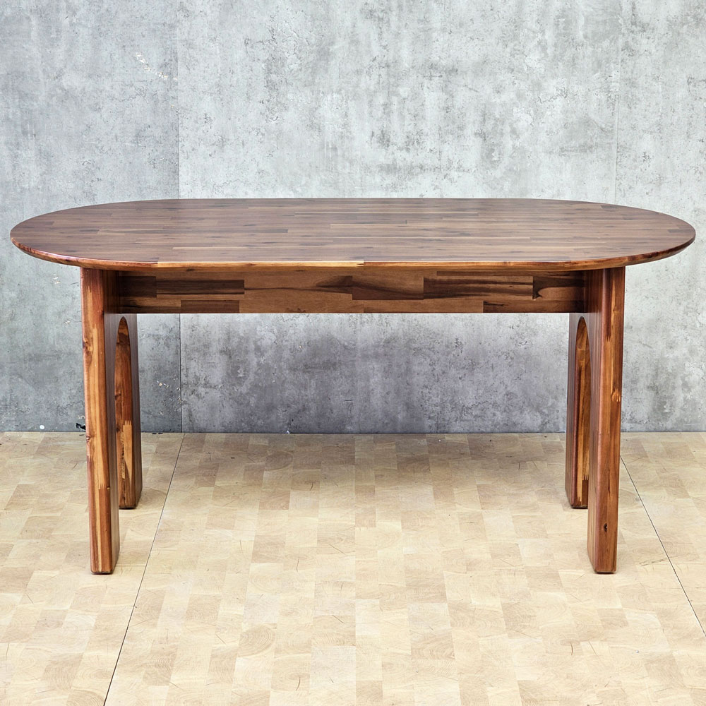 Bàn ăn Oval 160x80cm gỗ tràm Bàn ăn Oval 160x80cm gỗ tràm - hình 3