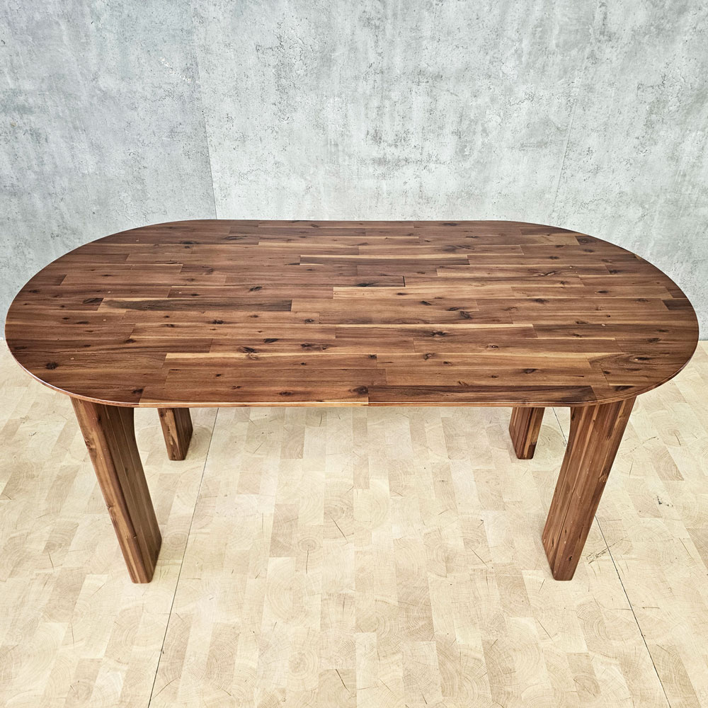 Bàn ăn Oval 160x80cm gỗ tràm Bàn ăn Oval 160x80cm gỗ tràm - hình 4