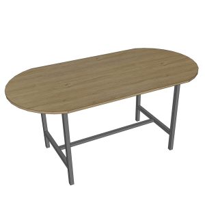 Bàn ăn oval 1m6 DELY gỗ Plywood chân sắt - hình 1