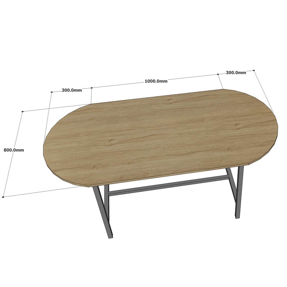 Bàn ăn oval 1m6 DELY gỗ Plywood chân sắt Bàn ăn oval 1m6 DELY gỗ Plywood chân sắt - hình 2