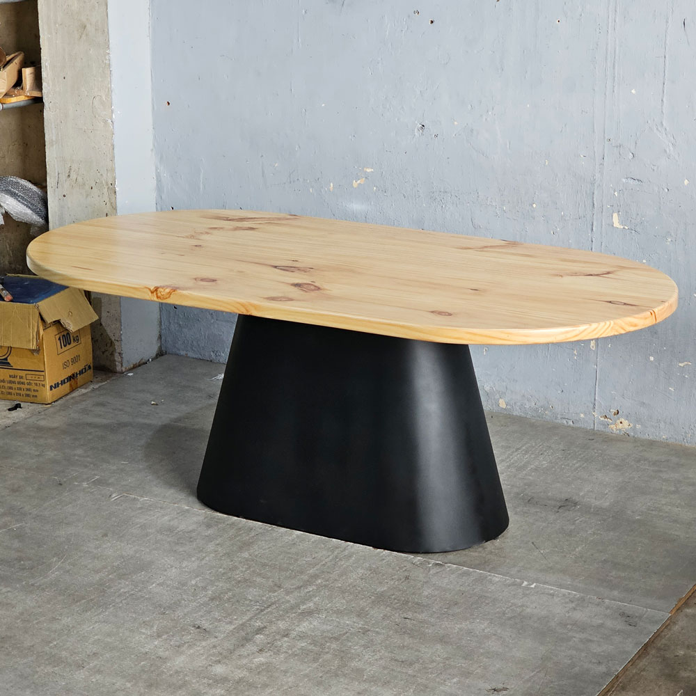 Bàn ăn Oval 200x100cm gỗ thông Newzealand Bàn ăn Oval 200x100cm gỗ thông Newzealand - hình 1