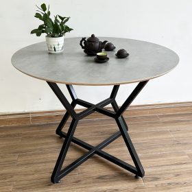 Bàn ăn tròn 100 120cm gỗ Plywood chân sắt - hình 1