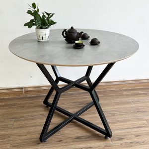 Bàn ăn tròn 100 120cm gỗ Plywood chân sắt - hình 1
