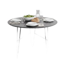 Bàn ăn tròn 100cm gỗ cao su chân sắt