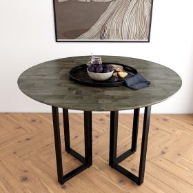 Bàn ăn tròn 100cm hiện đại Dylan mặt gỗ chân sắt - hình 1