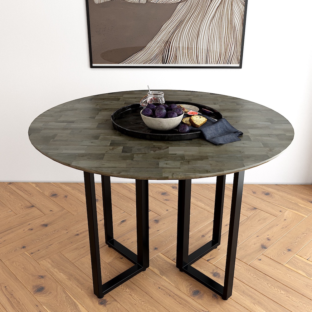 Bàn ăn tròn 100cm hiện đại Dylan mặt gỗ chân sắt Bàn ăn tròn 100cm hiện đại Dylan mặt gỗ chân sắt - hình 1