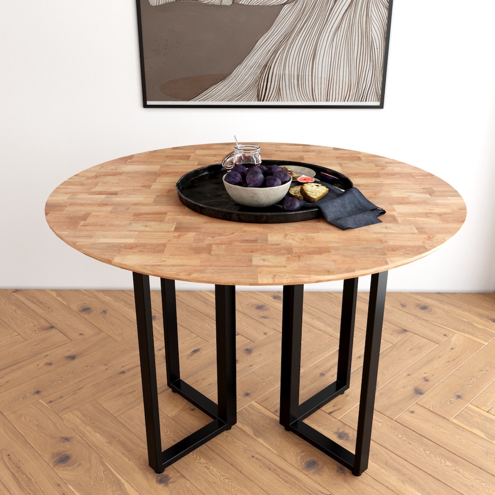 Bàn ăn tròn 100cm hiện đại Dylan mặt gỗ chân sắt Bàn ăn tròn 100cm hiện đại Dylan mặt gỗ chân sắt - hình 2