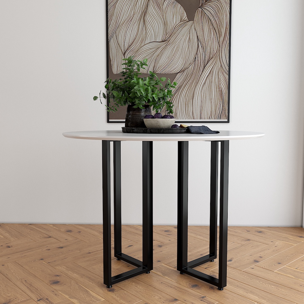 Bàn ăn tròn 100cm hiện đại Dylan mặt gỗ chân sắt Bàn ăn tròn 100cm hiện đại Dylan mặt gỗ chân sắt - hình 4