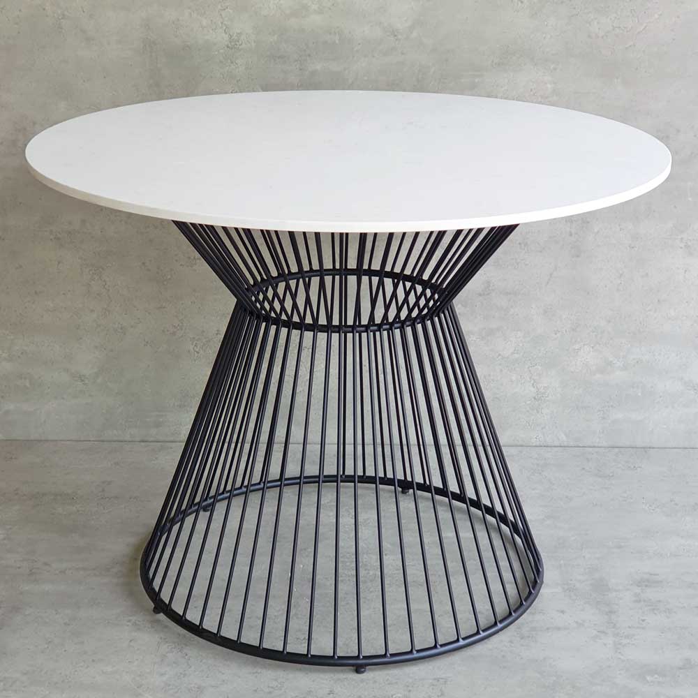 Bàn ăn tròn 100cm mặt đá chân sắt nghệ thuật Bàn ăn tròn 100cm mặt đá chân sắt nghệ thuật - hình 2