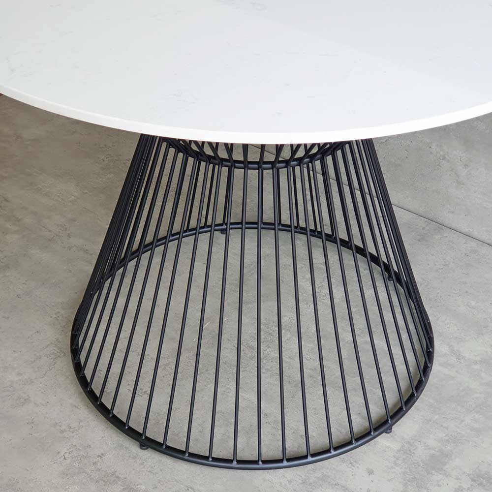 Bàn ăn tròn 100cm mặt đá chân sắt nghệ thuật Bàn ăn tròn 100cm mặt đá chân sắt nghệ thuật - hình 5