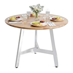 Bàn ăn tròn 100x100cm gỗ tràm chân sắt