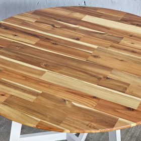 Bàn ăn tròn 100x100cm gỗ tràm chân sắt - hình 1