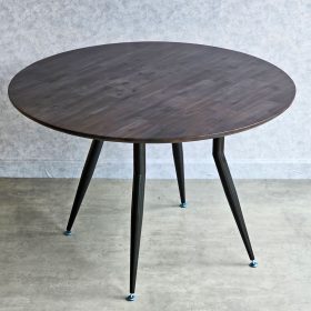 Bàn ăn tròn 120cm gỗ tràm chân sắt vuốt côn - hình 1