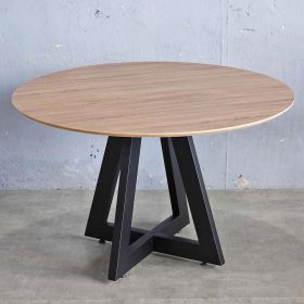 Bàn ăn tròn 120x120cm gỗ plywood chân sắt - hình 1