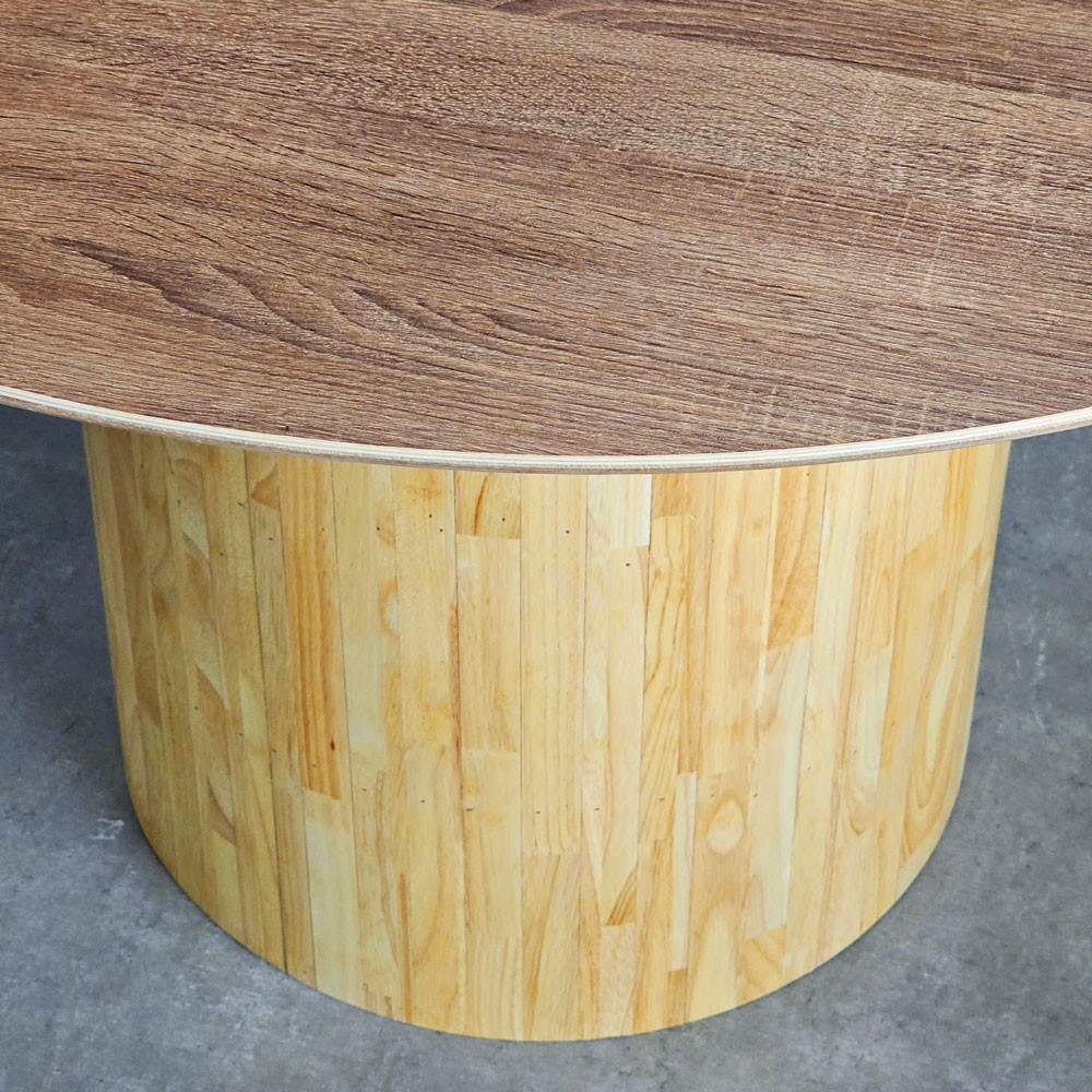 Bàn ăn tròn 120x120cm gỗ plywood chân trụ gỗ Bàn ăn tròn 120x120cm gỗ plywood chân trụ gỗ - hình 3