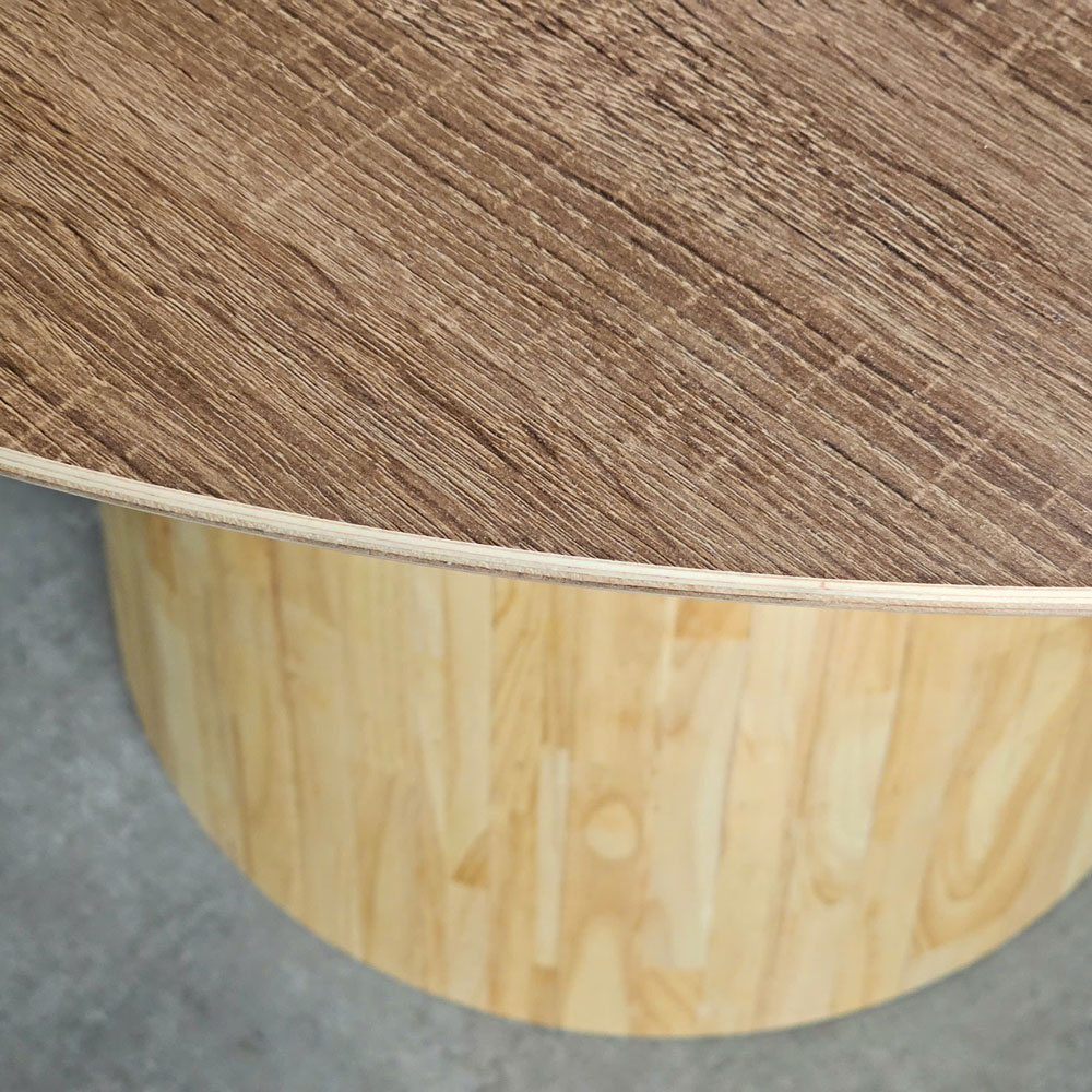 Bàn ăn tròn 120x120cm gỗ plywood chân trụ gỗ Bàn ăn tròn 120x120cm gỗ plywood chân trụ gỗ - hình 5