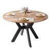 Bàn ăn tròn 120x120cm gỗ tràm chân sắt